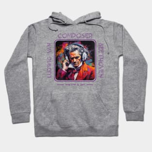 Ludwig Van Beethoven – Composer wearing Headphones Hoodie